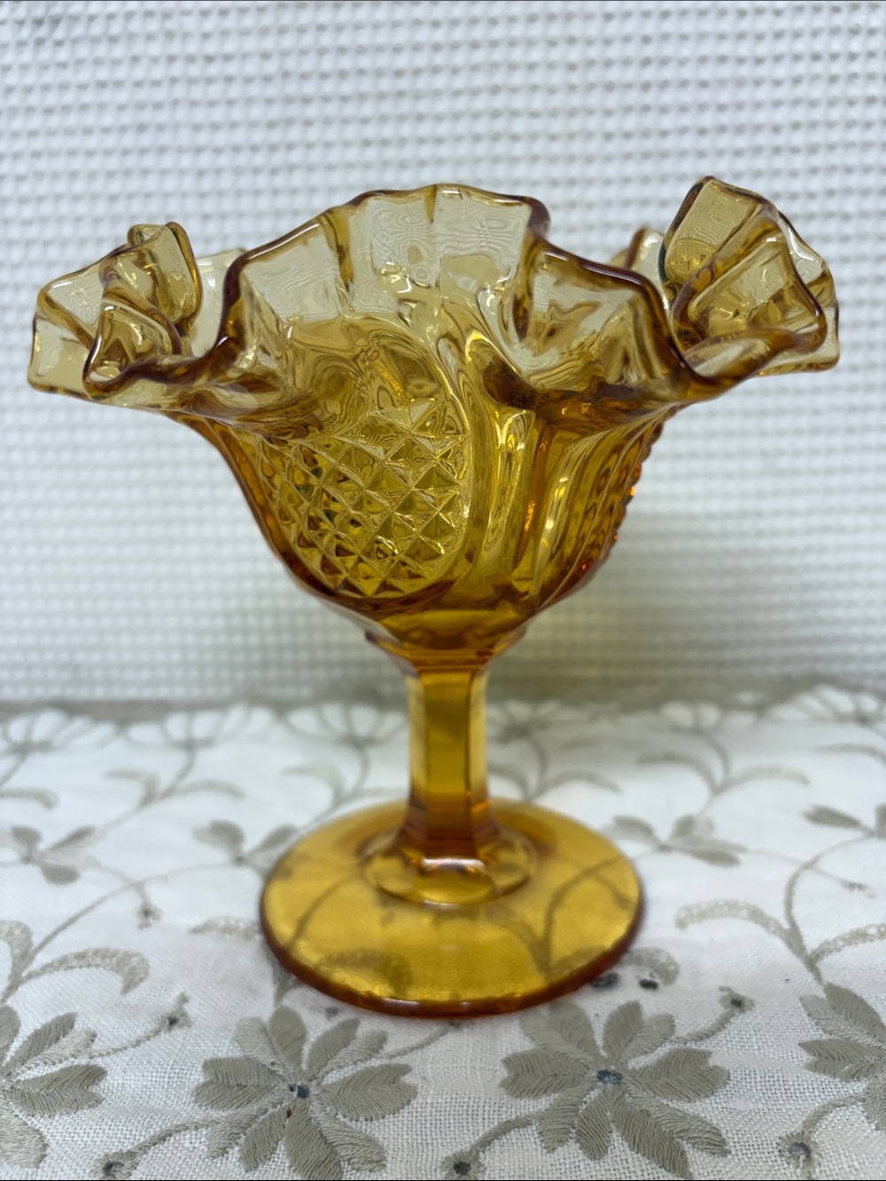 Fenton Amber candy dish